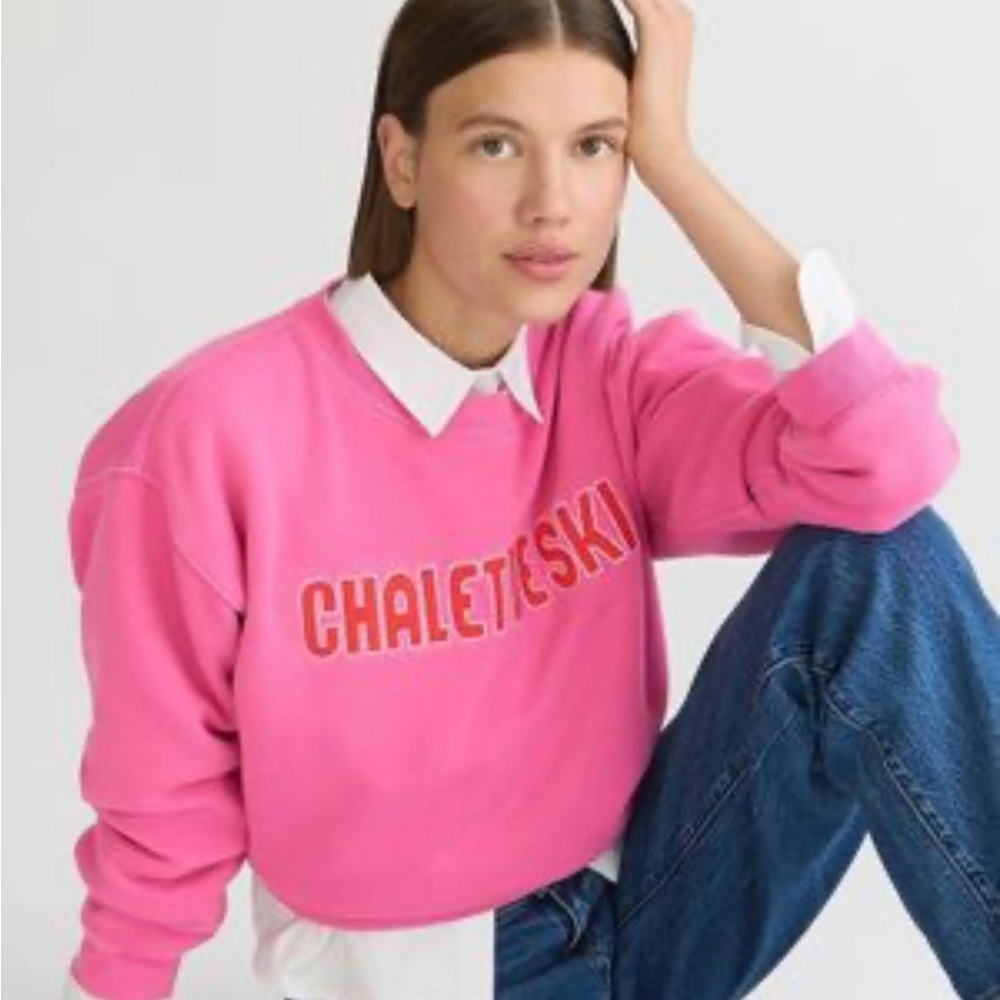 J. Crew Heritage Fleece CHALETDESKI Graphic Sweatshirt
